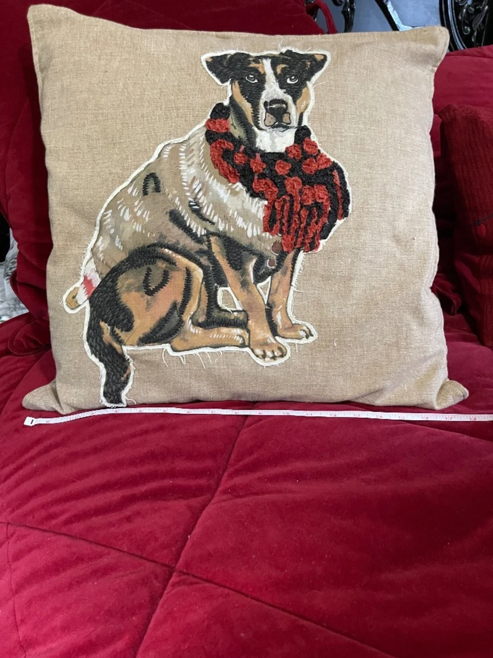 Pottery Barn dog pillow with insert